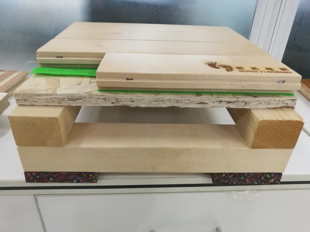 歐氏籃球運動木地板結構側面圖 歐氏籃球運動木地板結構側面圖